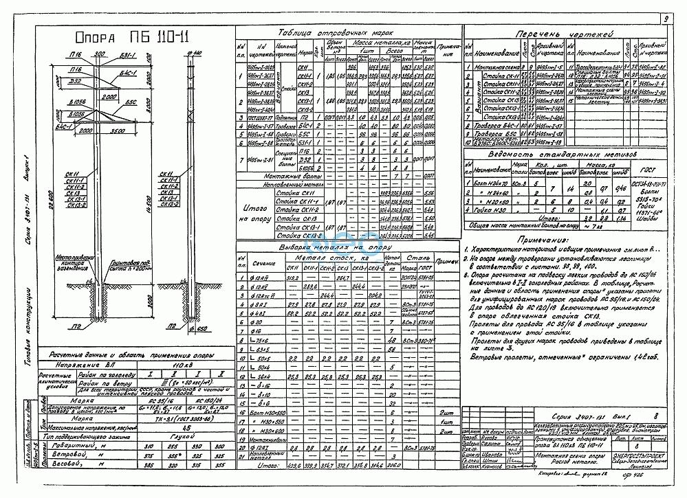 П11 опора типовой проект